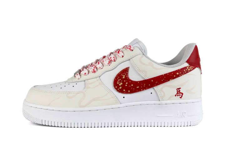 Nike Nike Air Force 1 The Box Has Not Yet Arrived, And The Red Horse Is Starry Abrasion Resistant Abrasion Resistant Low top