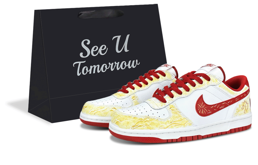 Nike Nike Big Abrasion Resistant Breathable Abrasion Resistant Breathable Low top Skateboard Shoes Men's Gold Red