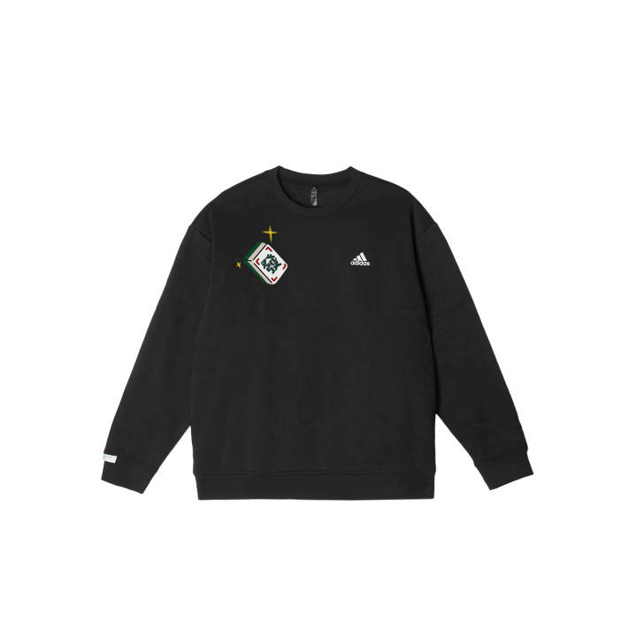 Adidas Adidas LABEL Sweatshirts Unisex Black Crew Neck Moderate