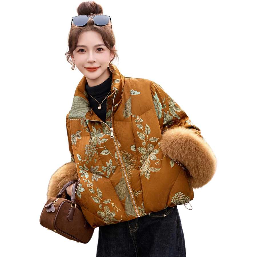 BANDICOOT Down Jackets Women's Image Color Stand Collar Thickened Chanel Inspired Down Jacket