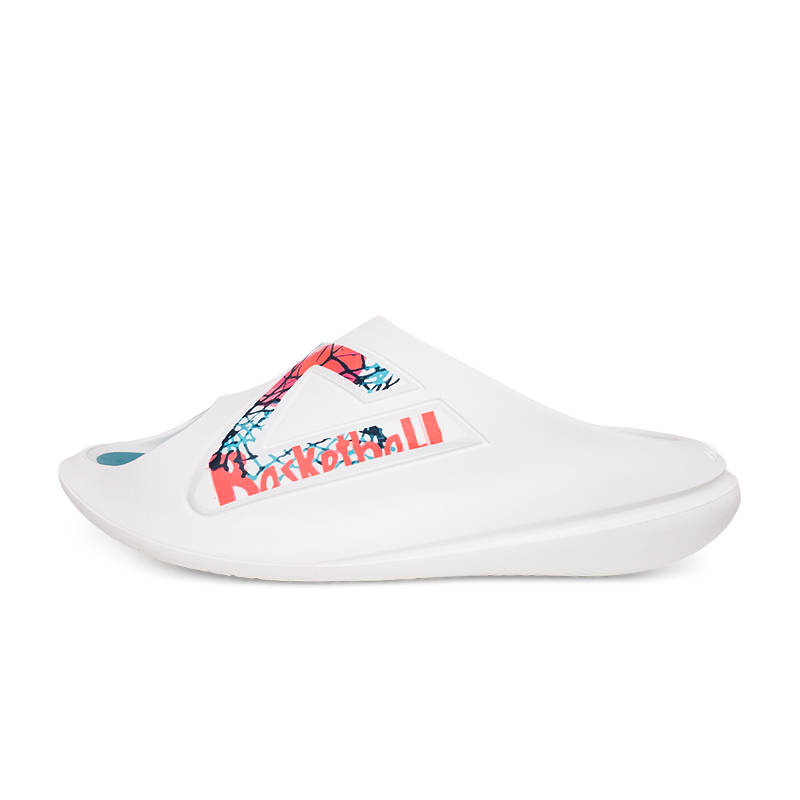 PEAK Taichi Chubby Slippers Cushioning Slip Resistant Slide Slippers Men's Milk White Blue