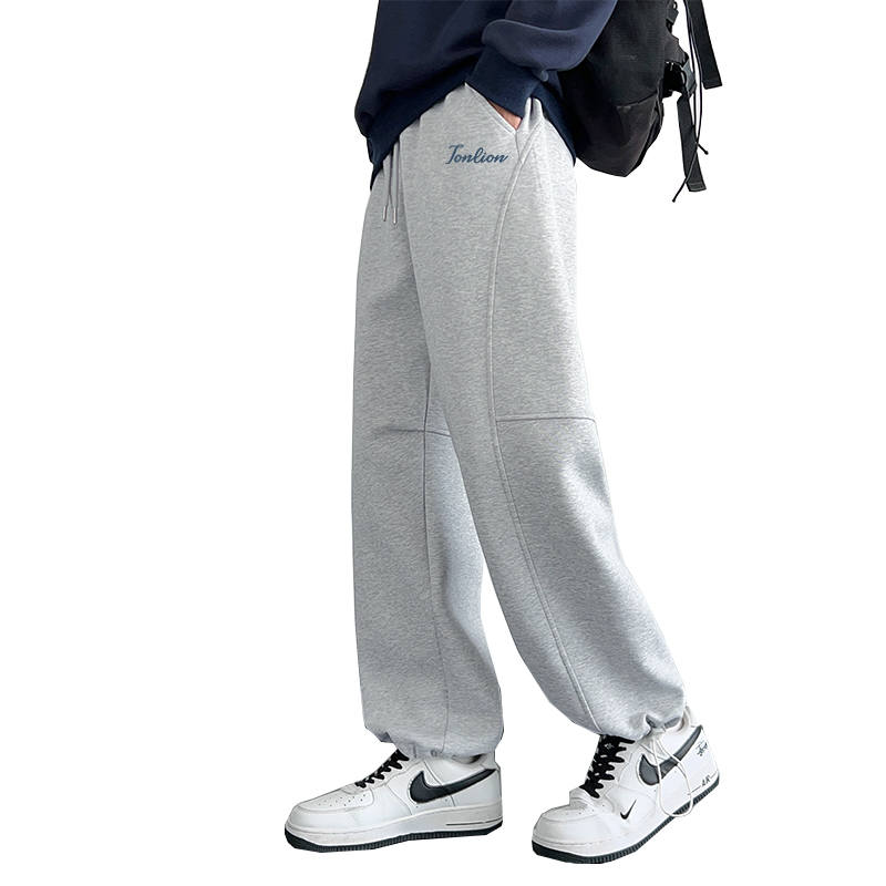 Tonlion Casual Pants Unisex Moderate Straight Fit Pants