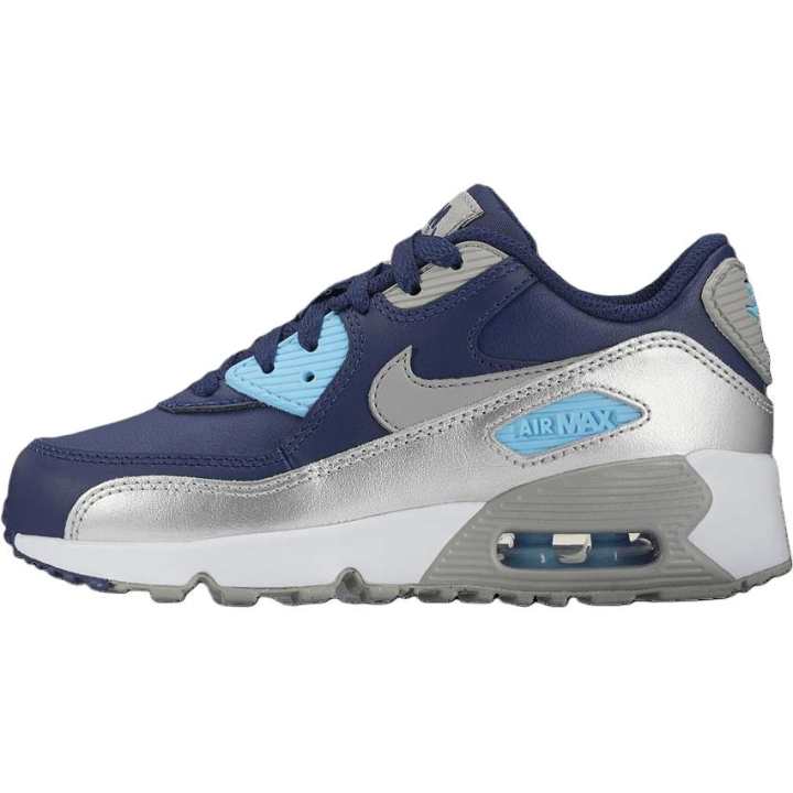 Nike Nike Air Max 90 Comfortable And Lightweight Kids' Running Shoes Blue