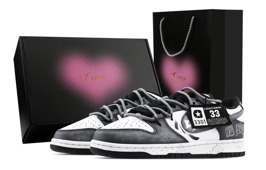 Nike Nike Dunk Thunder Flash Current 1 Heart Box Abrasion Resistant Low top Skateboard Shoes Unisex Dark Gray