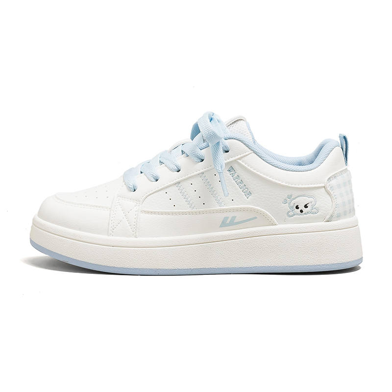 Warrior Height Increasing Low top Skateboard Shoes Women's White Light Blue