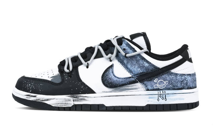 Nike Nike Dunk Universe 2 Leather Slip Resistant Abrasion Resistant Low top Skateboard Shoes Black Blue Kids'