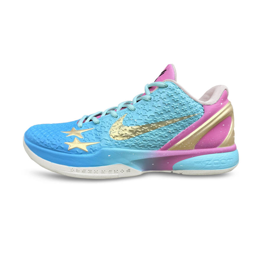 Nike Nike Zoom Kobe 6 All Star 2.0 All Star Cushioning, Wear Resistant Low top Basketball Shoes Men's Pink Blue