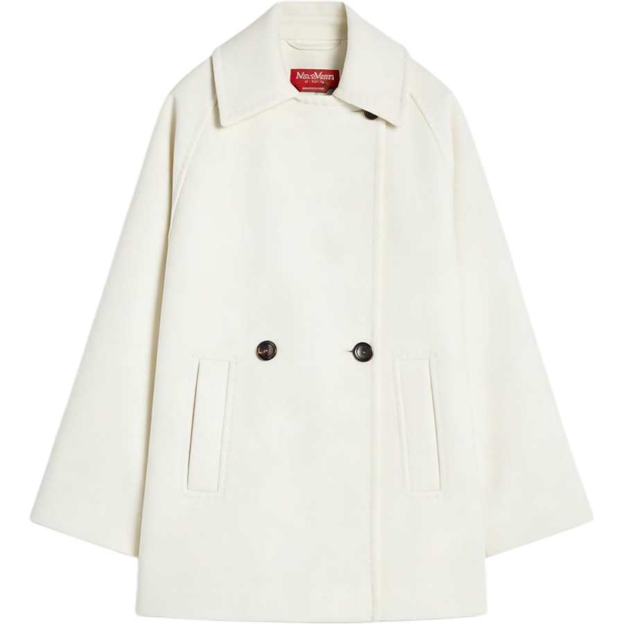 MaxMara Studio MaxMara Studio Coats Women's White Lapel Moderate