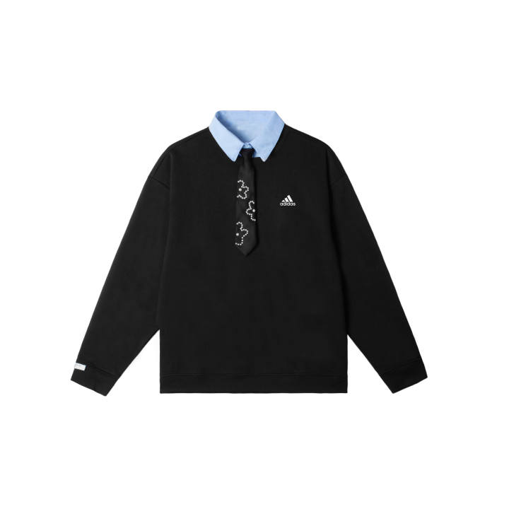 Adidas Adidas LABEL Sweatshirts Unisex Black Lapel Moderate