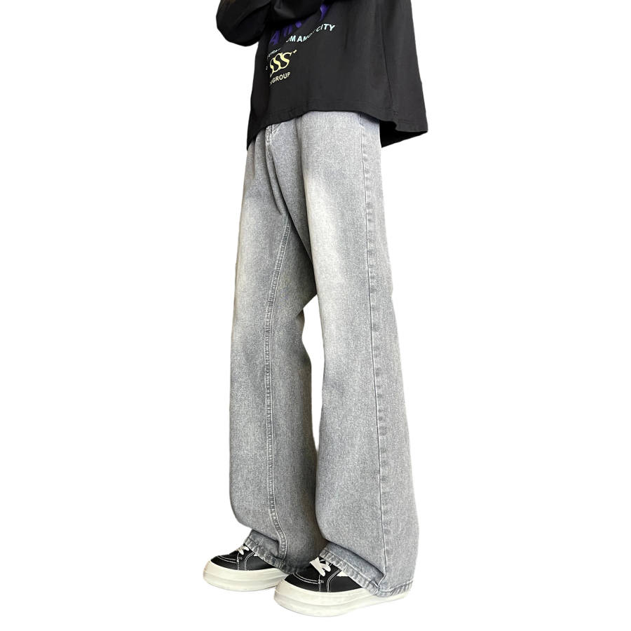 HUANQIU Jeans Unisex Moderate Flared Pants