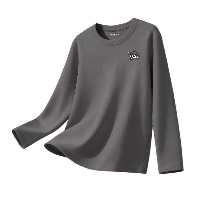 Tonlion T Shirts Unisex Crew Neck Thickened Straight Fit