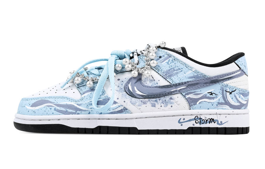 Nike Nike Dunk Pearl Harbor Abrasion Resistant Low top Skateboard Shoes Unisex Blue White