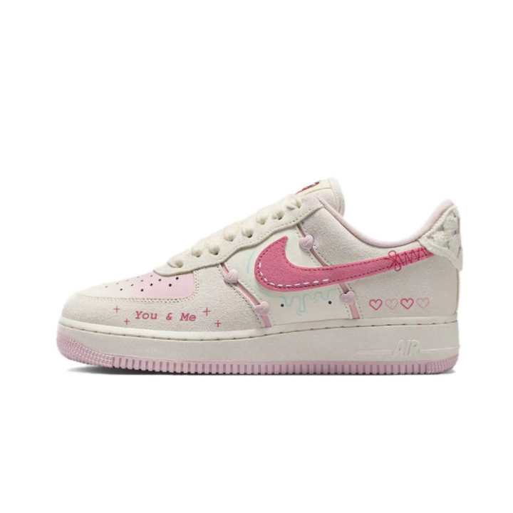 Nike Nike Air Force 1 Abrasion Resistant Low top Skateboard Shoes Women's Pink White