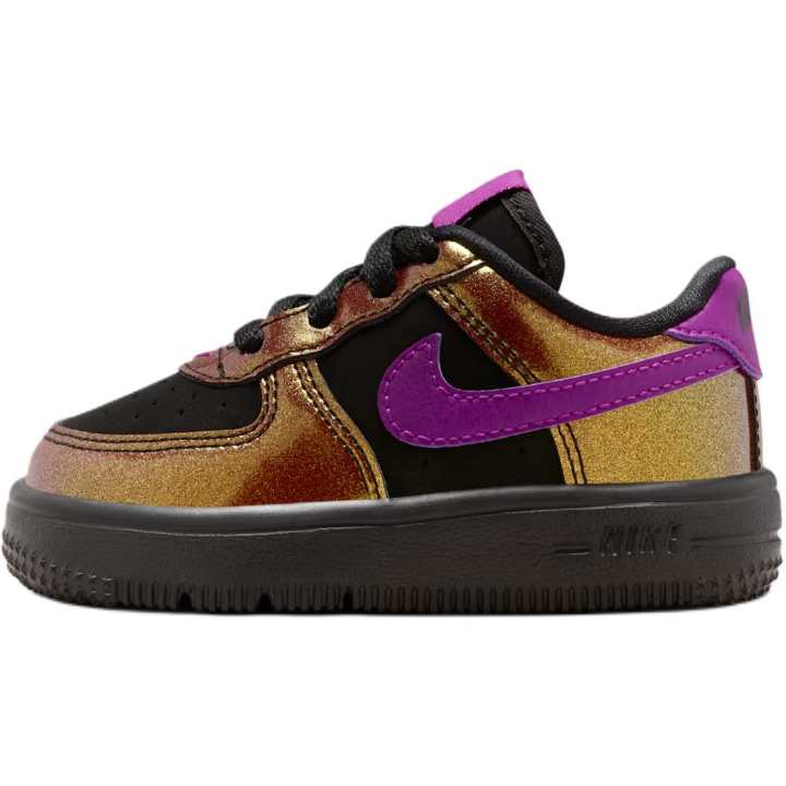 Nike Nike Air Force 1 Low top Toddler Shoes Black Gold Purple Infant And Toddler