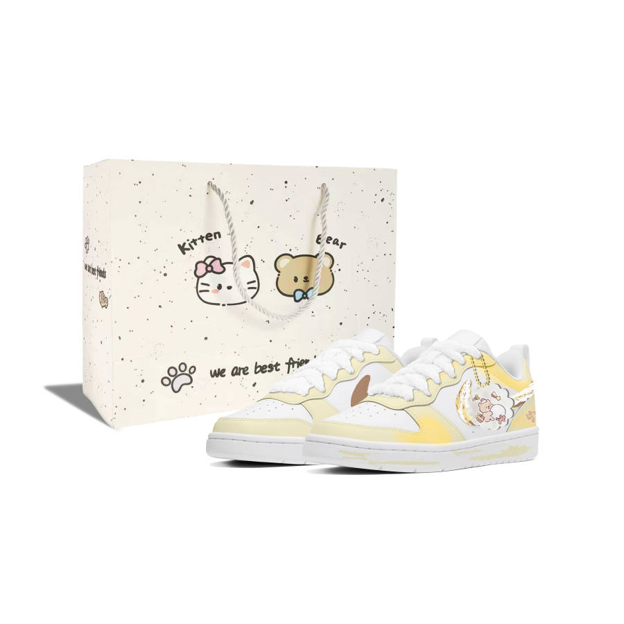 Nike Nike Court Borough 2 Cheese Bear, Han Yang Dimension, Shopping Bag, Campus Style, Guka Leather Individual