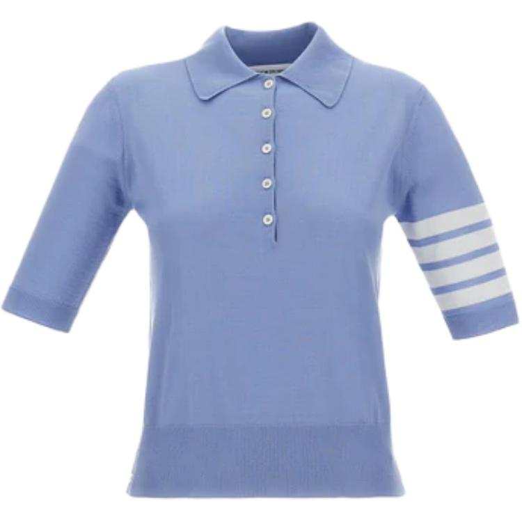Thom Browne striped-detail polo shirt