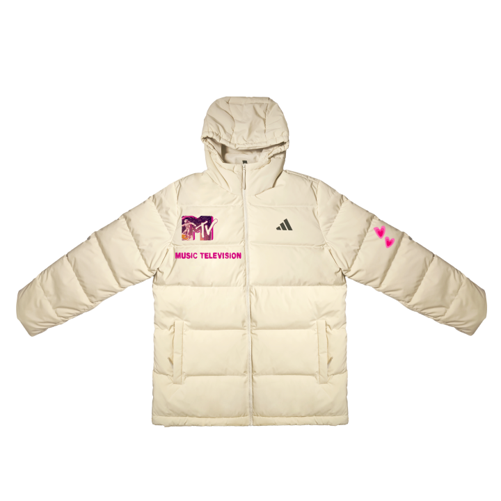 Adidas Adidas Down Jackets Unisex White Hooded Moderate Down Jacket
