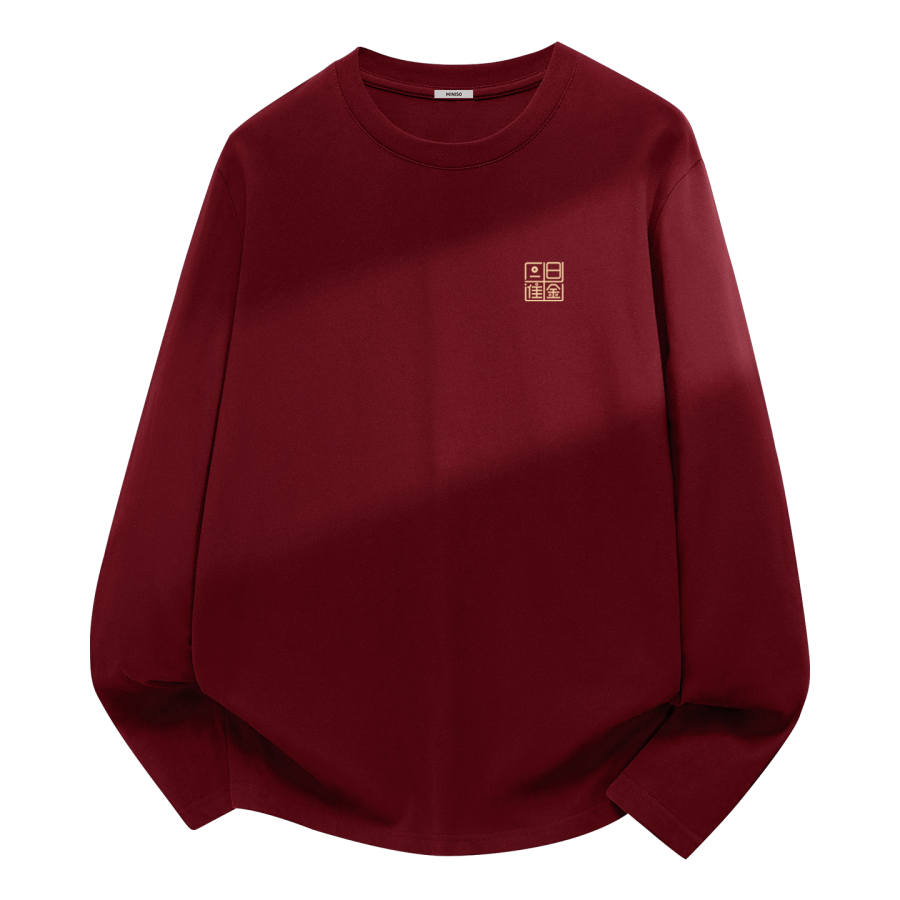 MINISO T Shirts Unisex Earning Money Every Day Chest Logo Crew Neck Moderate Straight Fit