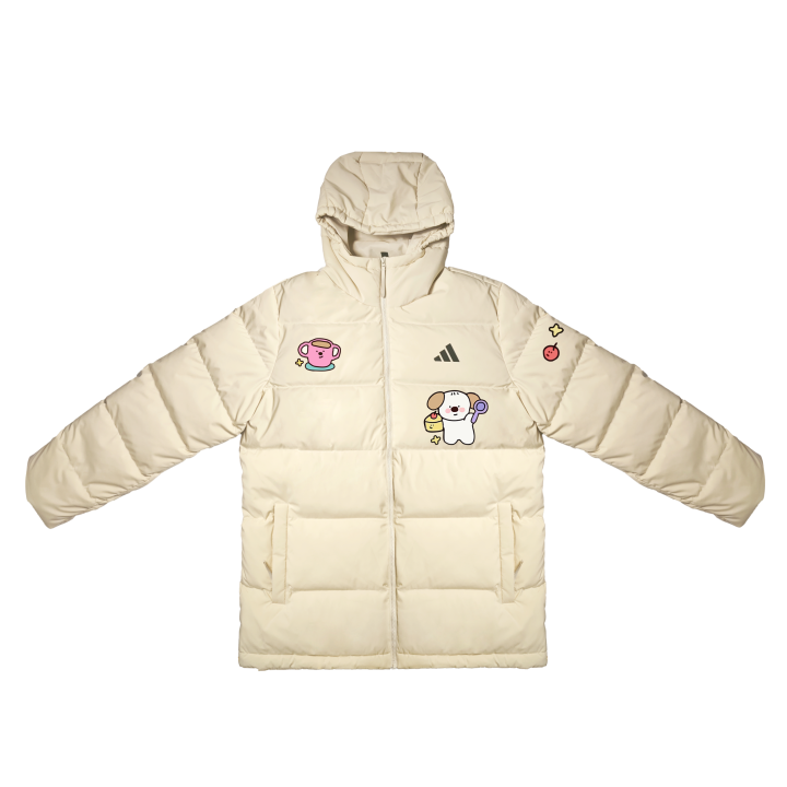 Adidas Adidas Down Jackets Unisex White Hooded Moderate Down Jacket