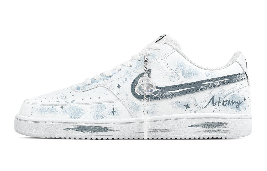 Nike Nike Court Vision 1 Starry Sky Kiss Abrasion Resistant Low top Skateboard Shoes Men's Blue White