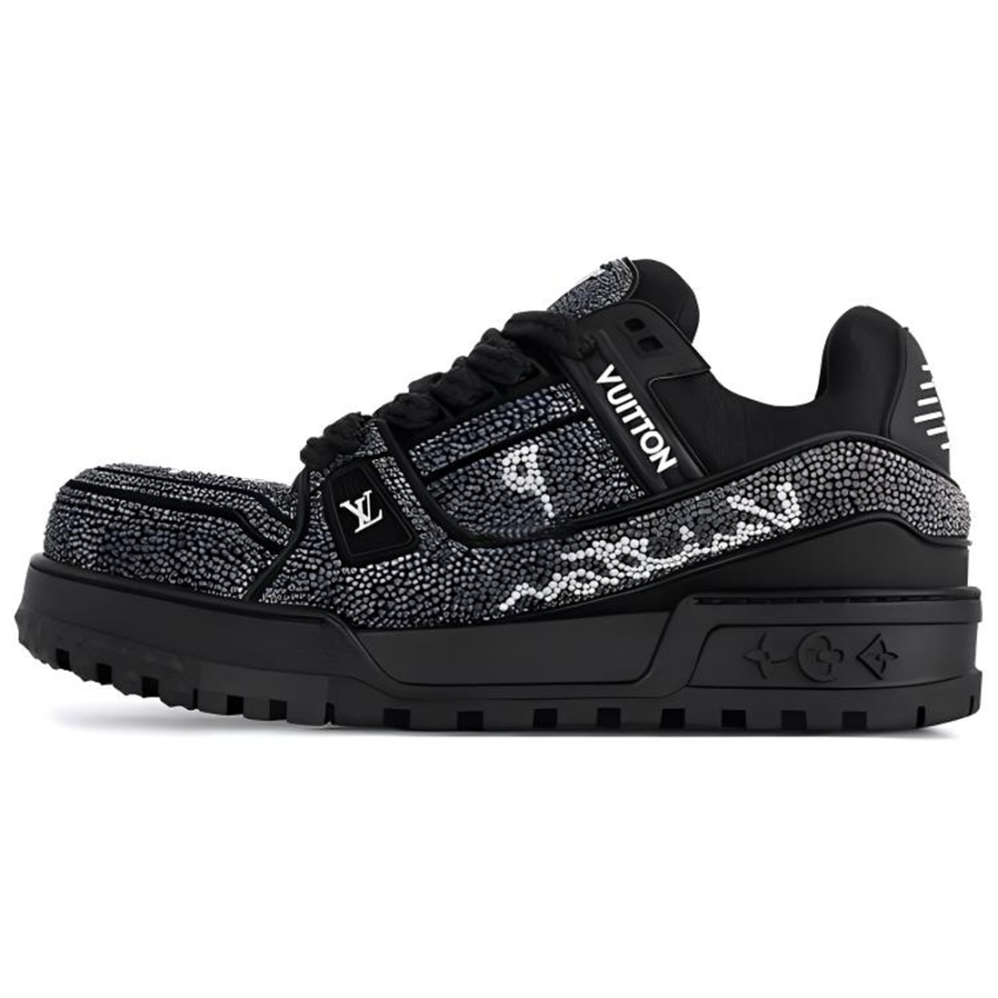 LOUIS VUITTON Trainer Maxi Low top Skateboard Shoes Men's Black