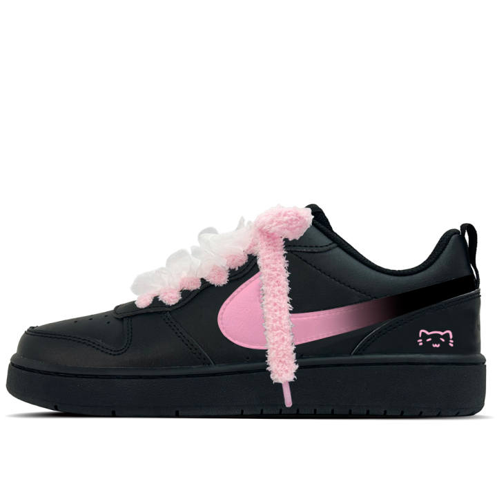 Nike Nike Court Borough Ink Pink Soft And Adorable Leather Slip Resistant Abrasion Resistant Low top