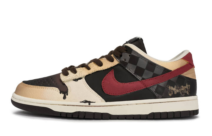 Nike Nike Dunk Walking Planet, Dark Chocolate Mousse Low top Skateboard Shoes Men's Beige Red Brown