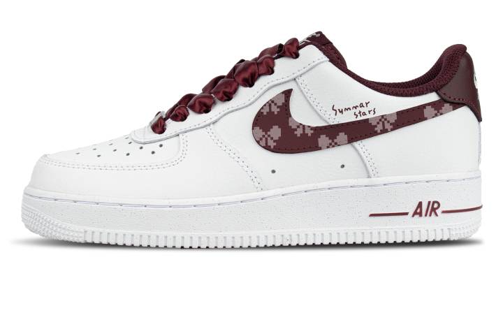 Nike Nike Air Force 1 Butterfly Mist Shadow Abrasion Resistant Abrasion Resistant Low top Skateboard Shoes Women's Red White