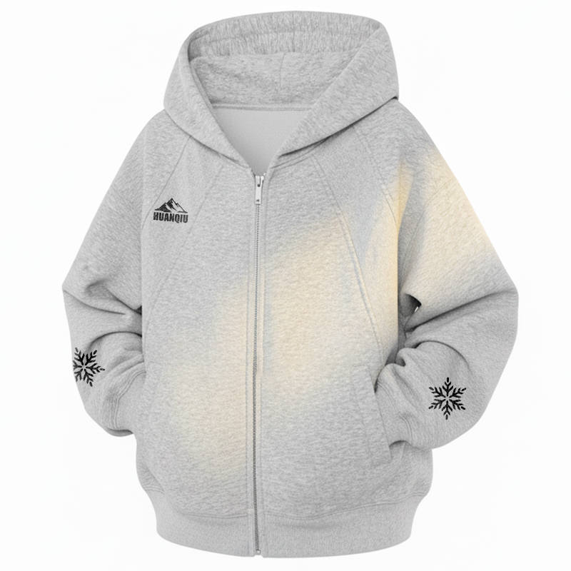 HUANQIU Sweatshirts Unisex Hooded Thickened Cardigan