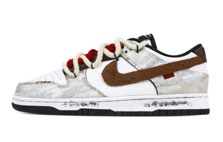 Nike Nike Dunk Old Relic 2 Leather Slip Resistant Abrasion Resistant Low top Skateboard Shoes Beige Kids'