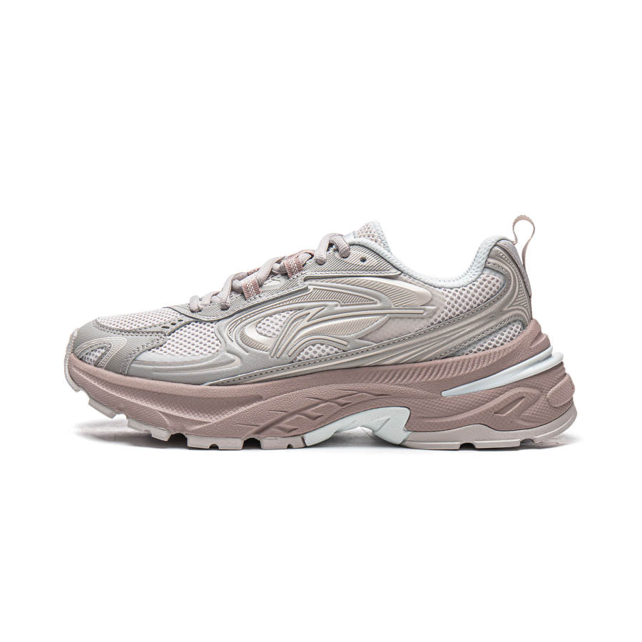 Li-Ning Li Ning Wind Collection Cushioning Slip Resistant Abrasion Resistant Support Low top Casual Shoes Women's Silver Gray