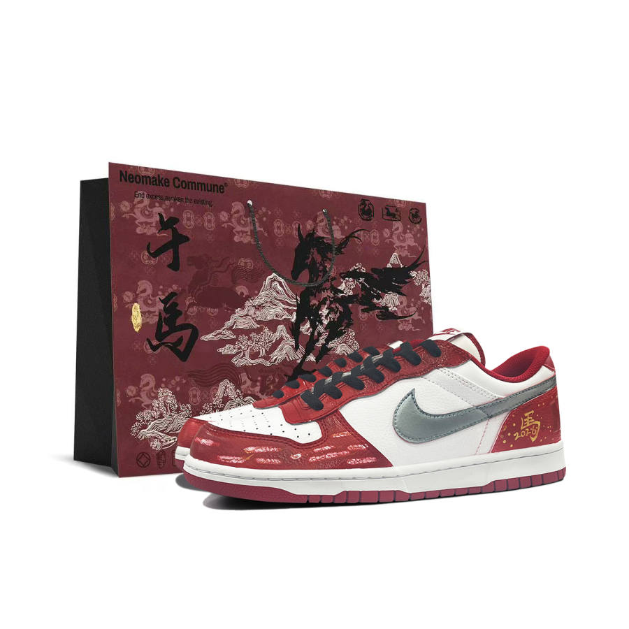 Nike Nike Big Abrasion Resistant Breathable Low top Skateboard Shoes Men's Red White