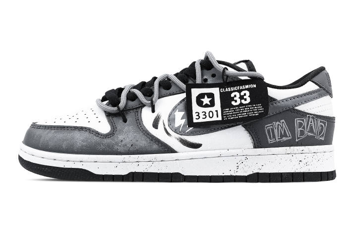 Nike Nike Dunk Electric Flash Current 2 Leather Slip Resistant Abrasion Resistant Low top Skateboard Shoes Dark Gray Kids'