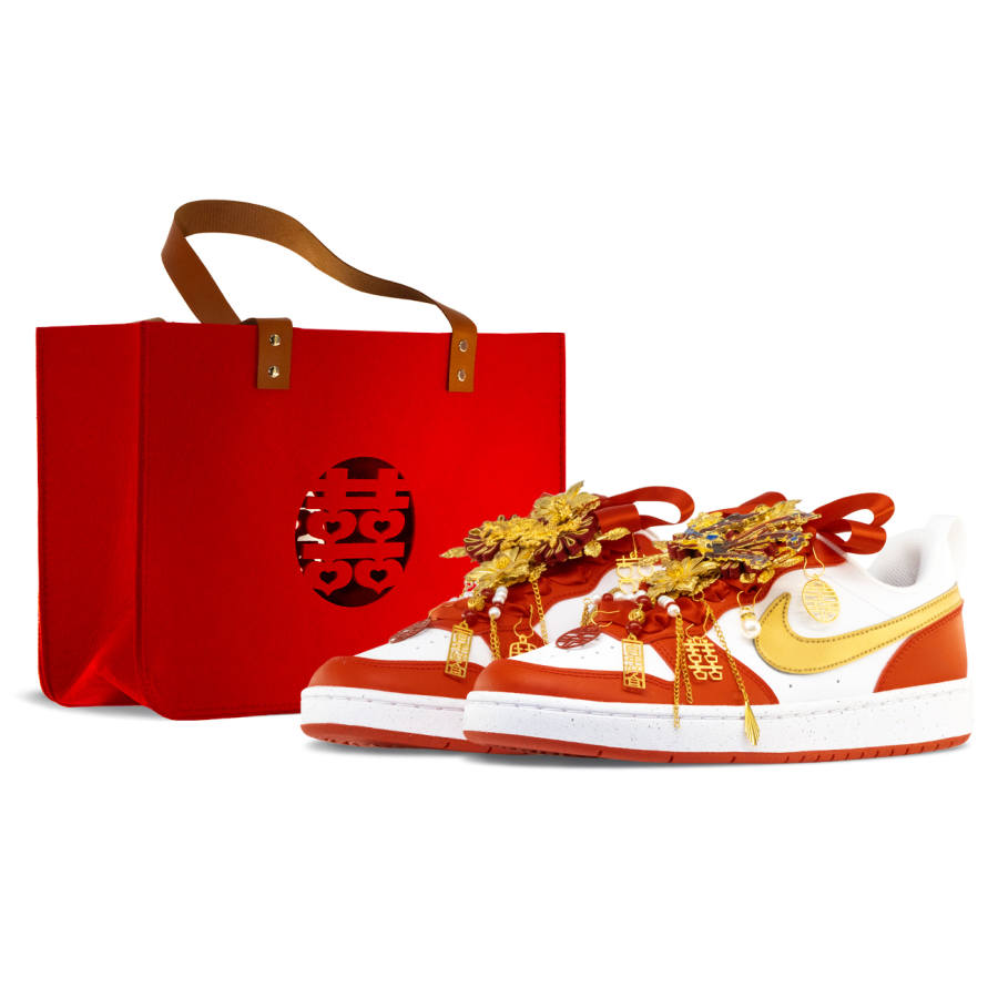 Nike Nike Court Borough Cushioning Abrasion Resistant Low top Skateboard Shoes Women's Gold Red