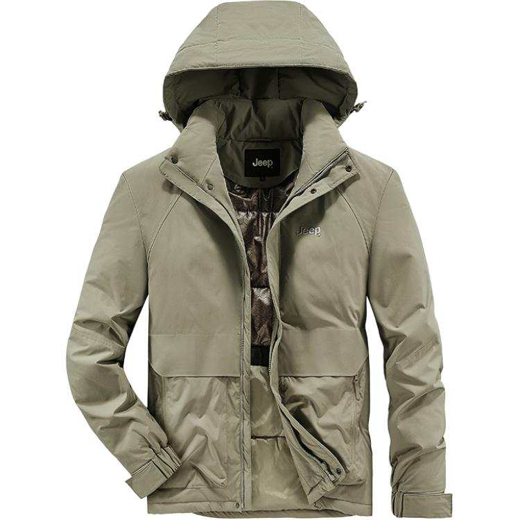 Jeep Puffer Jackets Unisex Khaki Hooded Moderate Other