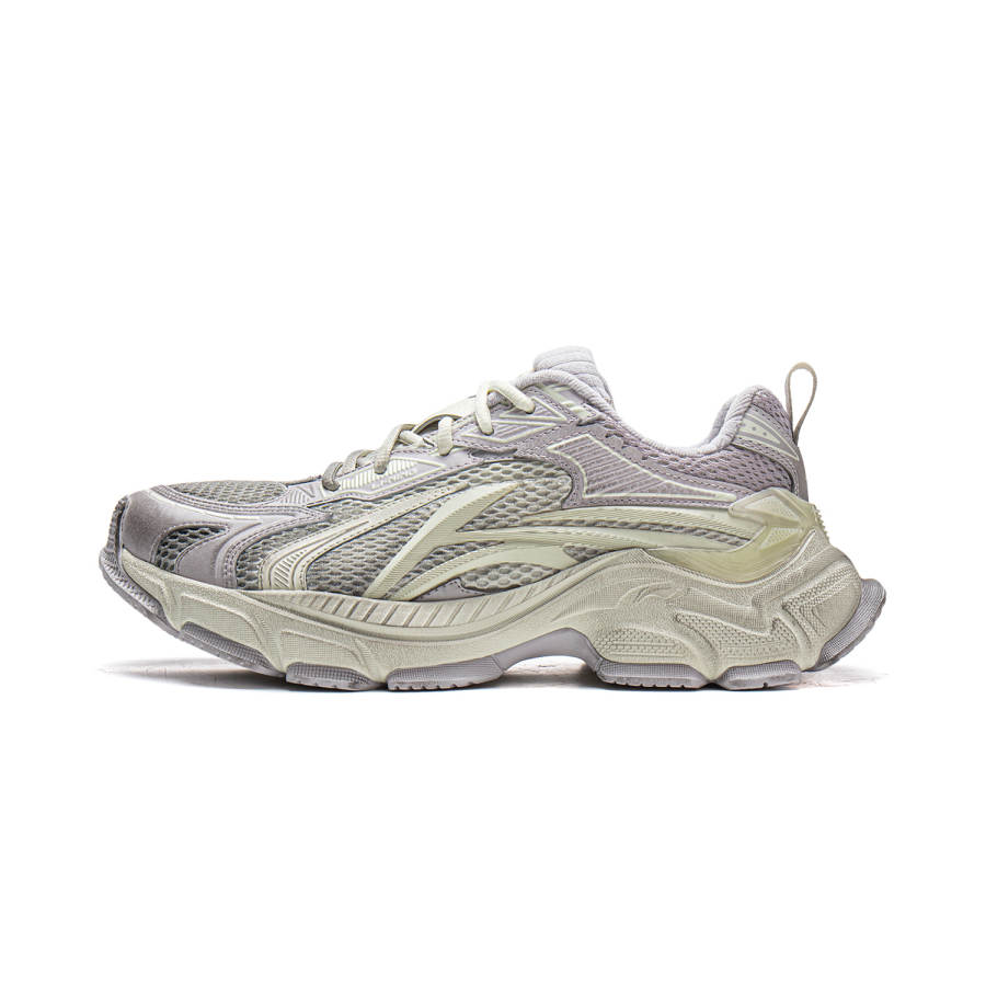 Li-Ning Li Ning Hei Star L2K Cushioning Abrasion Resistant Breathable Low top Casual Shoes Women's Silver Gray