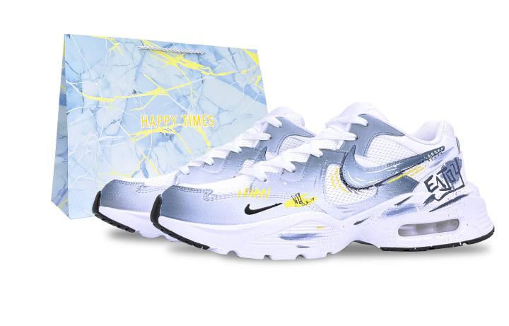 Nike Nike Air Max Fusion Abrasion Resistant Low top Running Shoes Men's Gray White