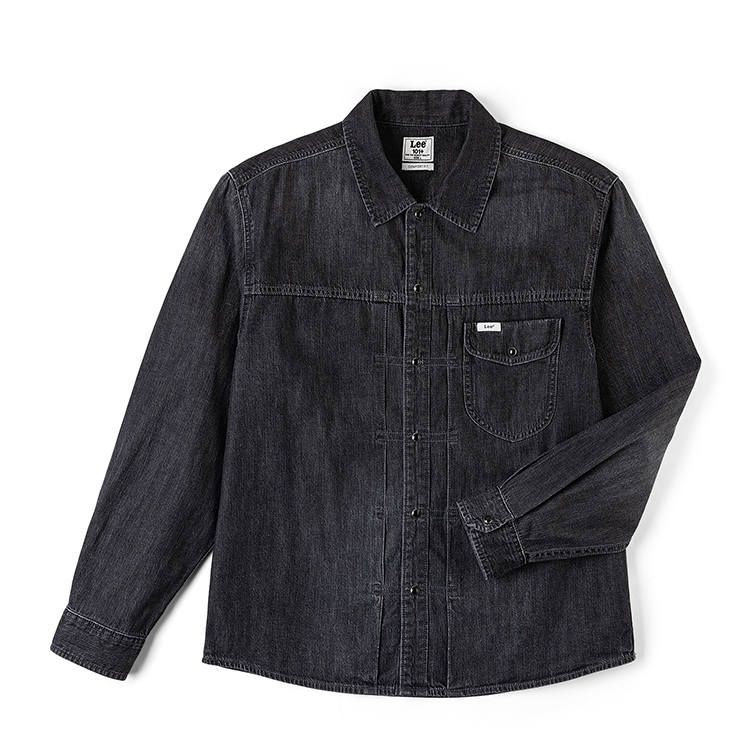 Lee Lee Shirts Men's Lapel Moderate Denim