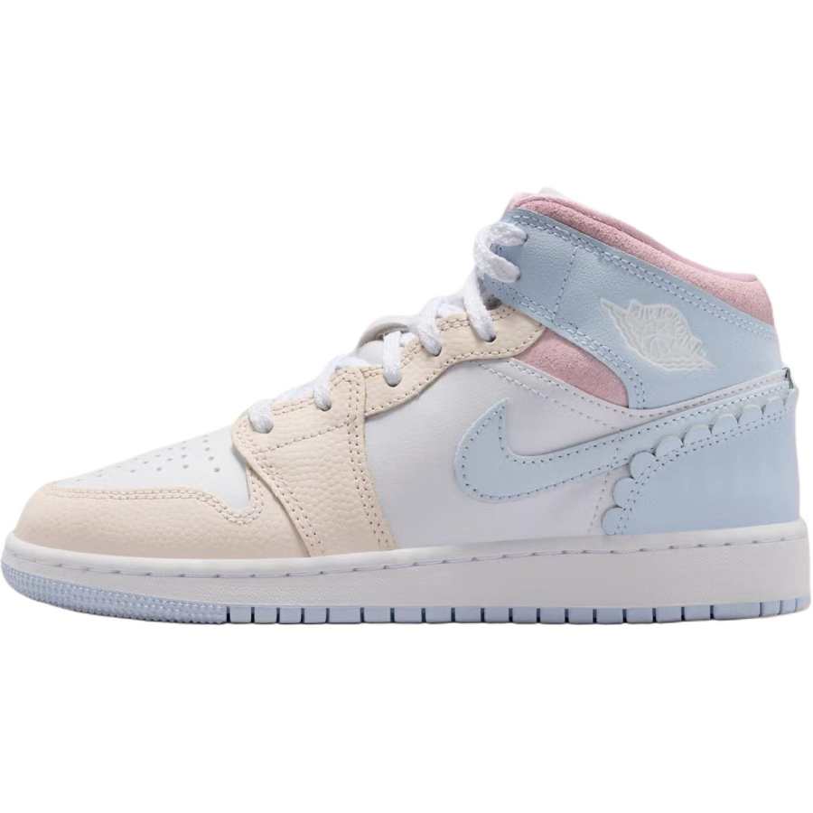 Jordan Jordan Air Jordan 1 Mid top Basketball Shoes White Blue Unisex