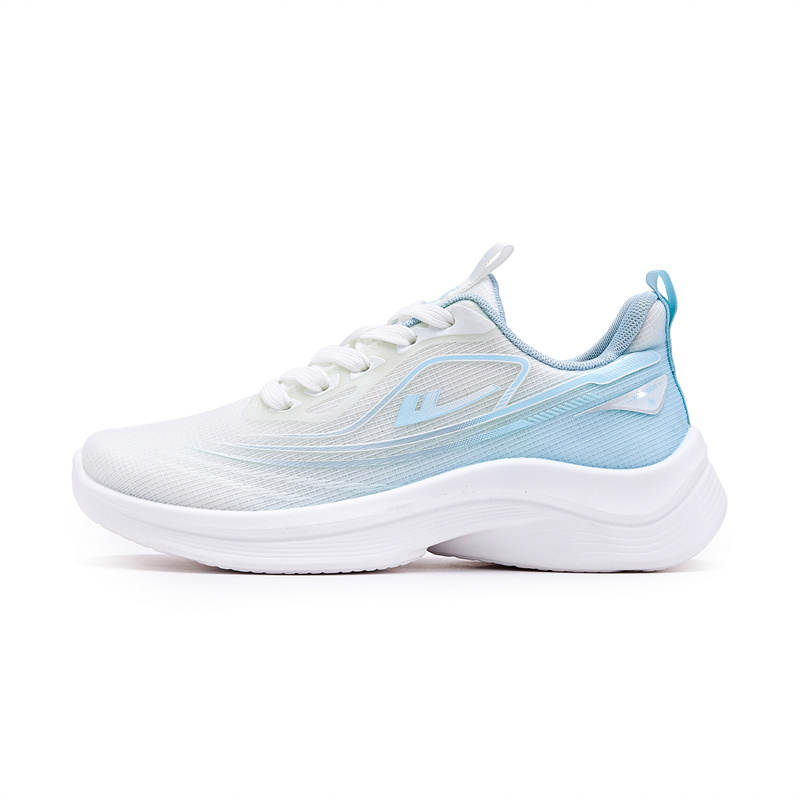 Warrior Cushioning Height Increasing Abrasion Resistant Breathable Low top Running Shoes Women's White Blue