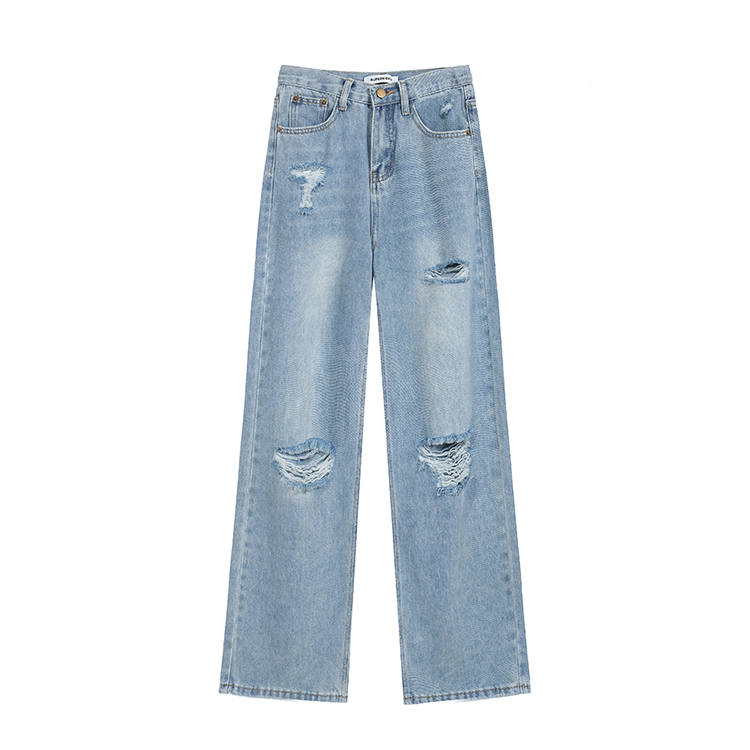 MOMMANWA Jeans Women's Blue Moderate Wide Leg Pants