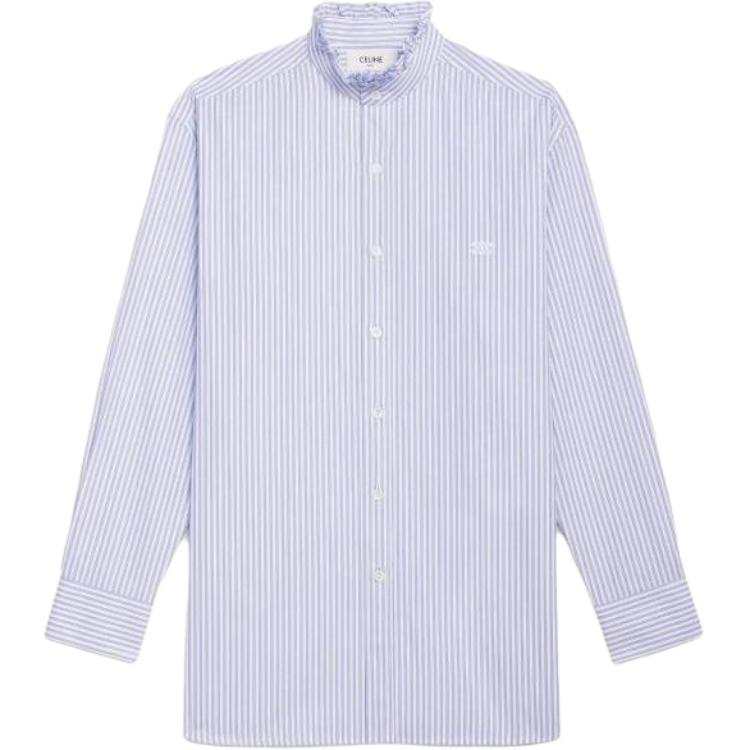 CELINE CELINE Shirts Women's Blue Stand Collar Moderate Other