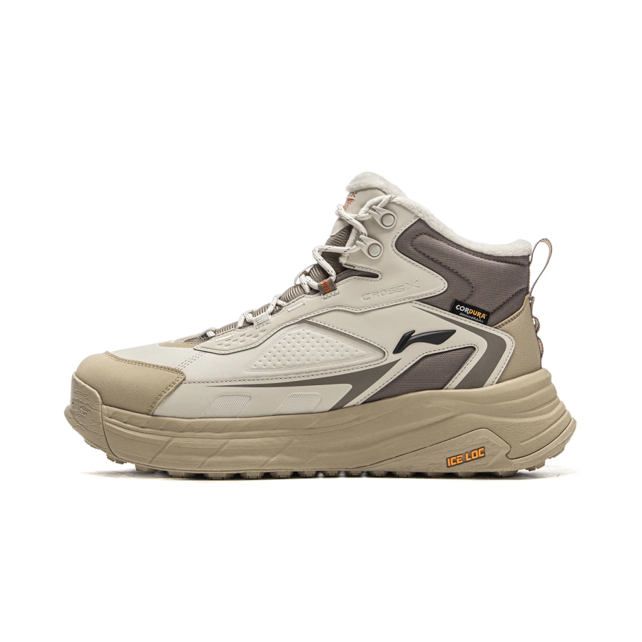 Li-Ning Li Ning Star Path 2 Sports Comfortable Fleece Lined Abrasion Resistant Thermal Mid top Outdoor Shoes Unisex Gray