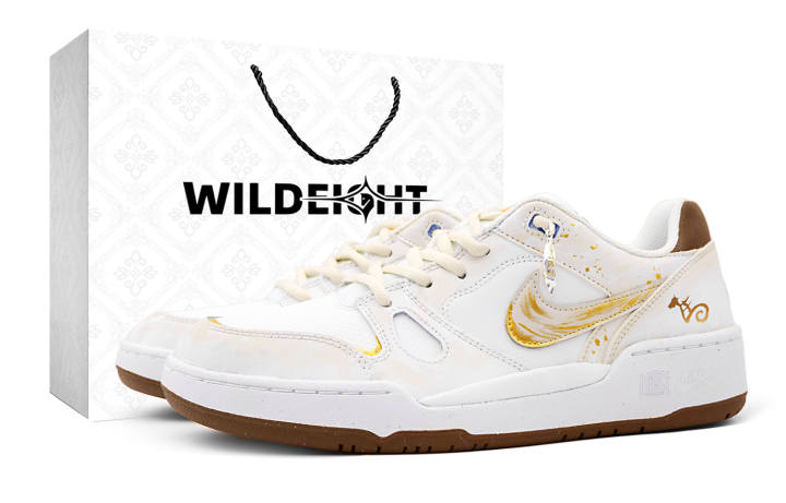 Nike Nike Full Force White Mist Bath New Abrasion Resistant Low top Skateboard Shoes Men's White Gold