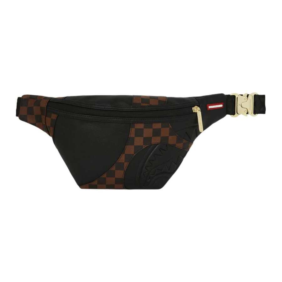 SPRAYGROUND PVC Polyvinyl Chloride Fanny Pack Unisex Brown & Black