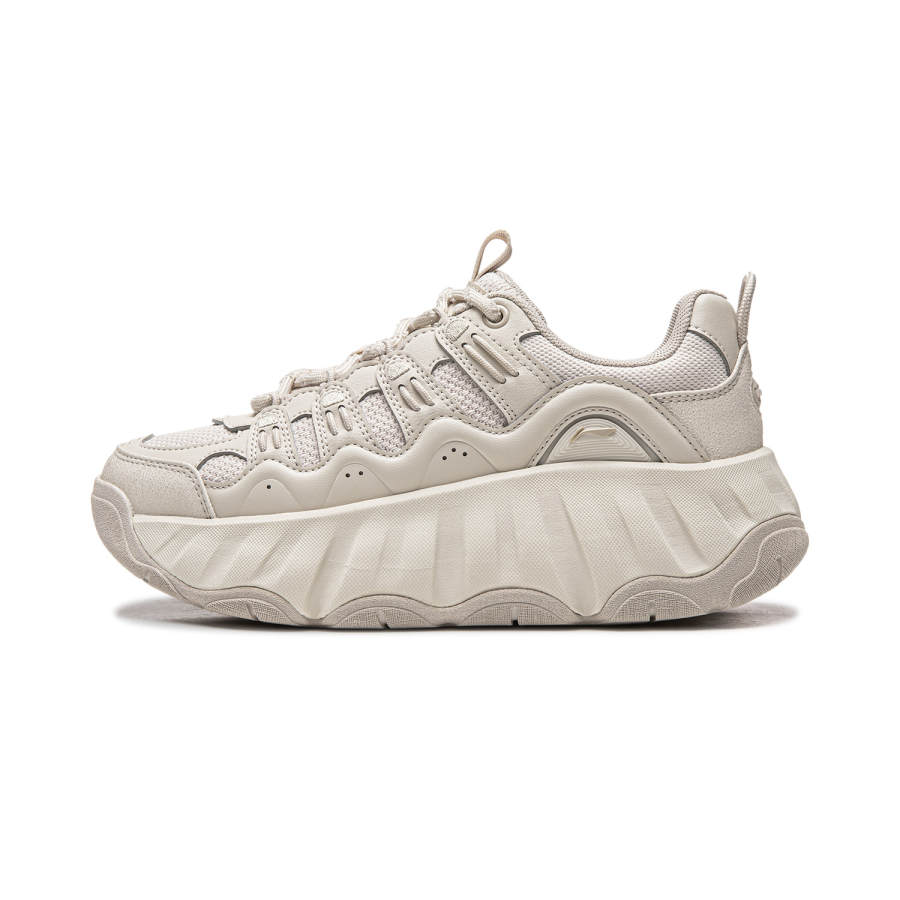Li-Ning Li Ning Cookie Shoe Rebound Cushioning Low top Casual Shoes Women's Sponge Gray