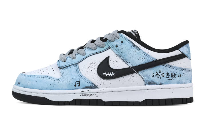 Nike Nike Dunk Winter Love Song 1 Abrasion Resistant Low top Skateboard Shoes Unisex Blue White