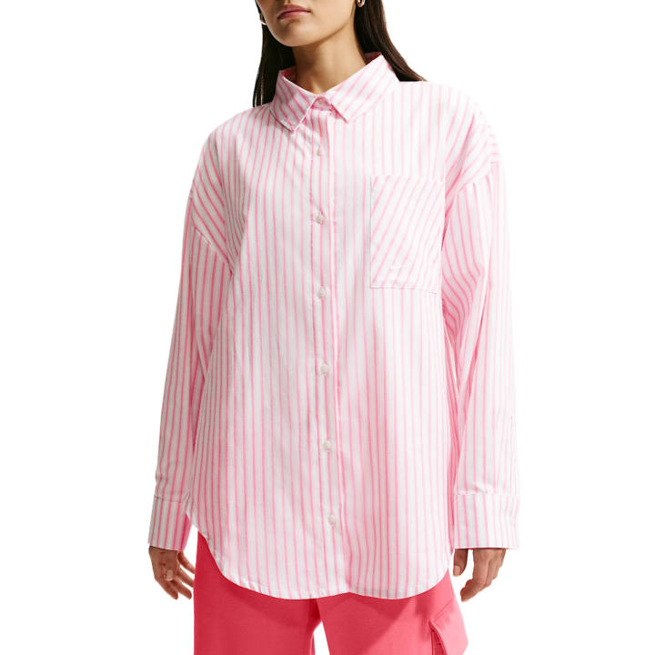Nike Nike Sportswear Shirts Women's Ocean Coral/Light Bone/Peak White Lapel Moderate
