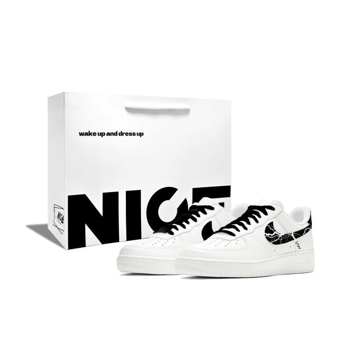 Nike Nike Air Force 1 Han Yang Dimension, Premium, Vintage, Hand Drawn Graffiti Leather Cushioning Slip Resistant