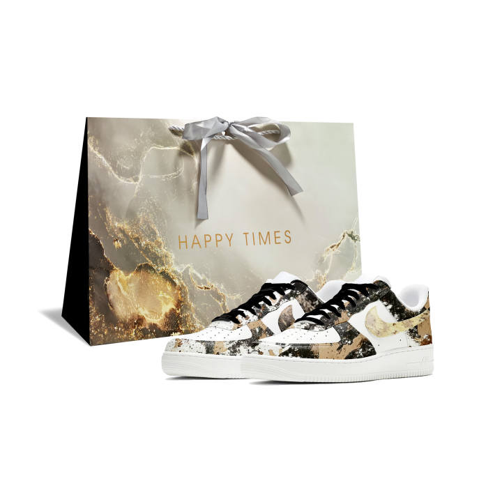 Nike Nike Air Force 1 Han Yang Dimension, Premium, Vintage, Hand Drawn Graffiti Leather Cushioning Slip Resistant